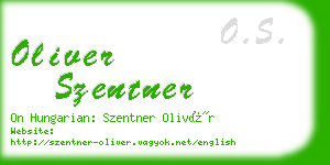 oliver szentner business card